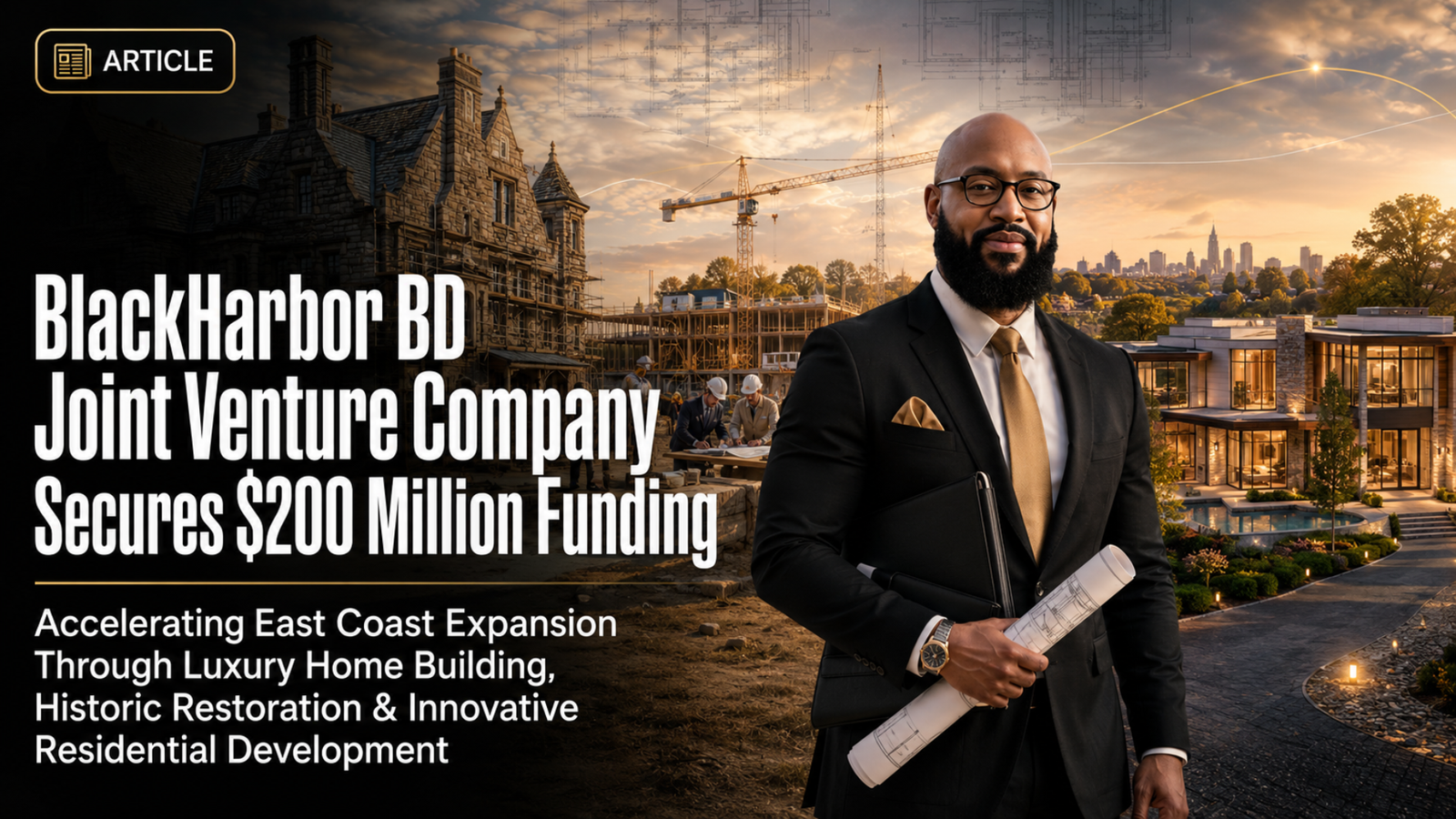 Zane Richardson featured in Black Harbor BD article on $200 million joint venture funding for East Coast luxury home development