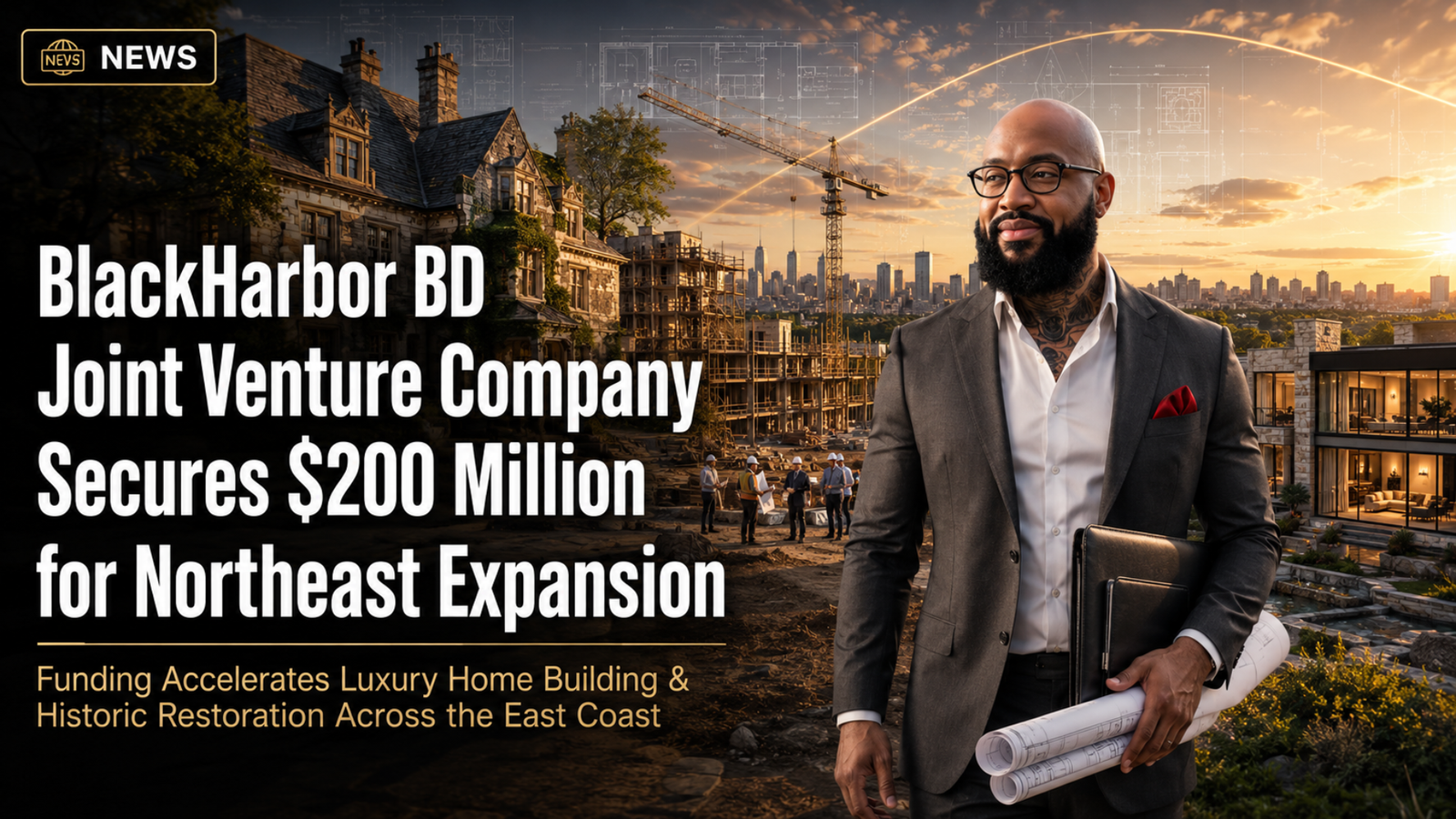 Zane Richardson featured in Black Harbor BD news on $200 million joint venture funding for Northeast luxury home expansion